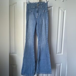 Free People High-Rise Light Blue Flared Women's Jeans